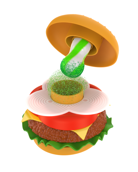 Hamburger - hračka s lízátkem a kyselým práškem 20g