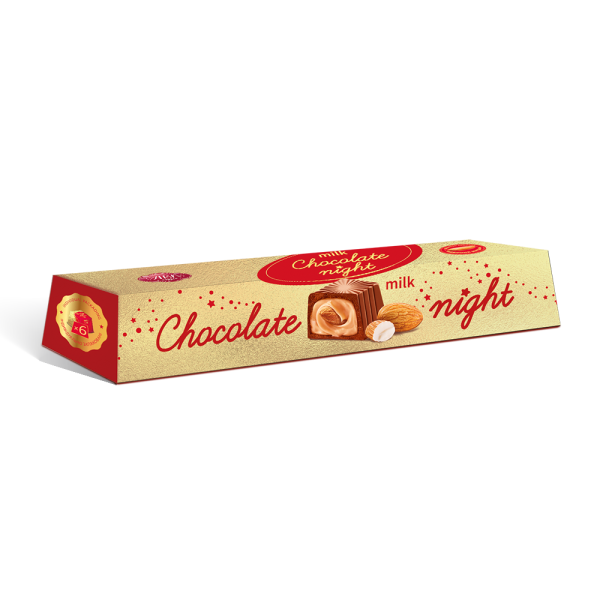 Bonboniéra Chocolate Night mléčná s mandlemi 90g 