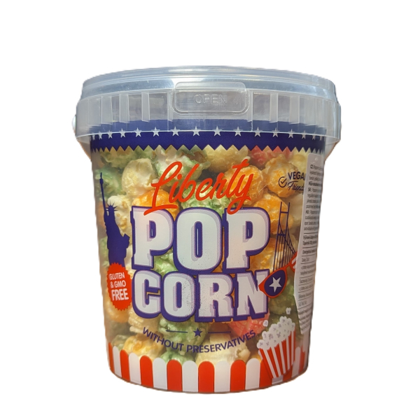 Popcorn v kyblíku s příchutí tutti frutti 100g 