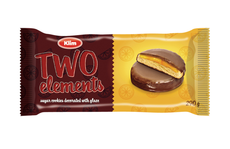 Sušenky Two elements v polevě s želé s pomerančovou příchutí 290g