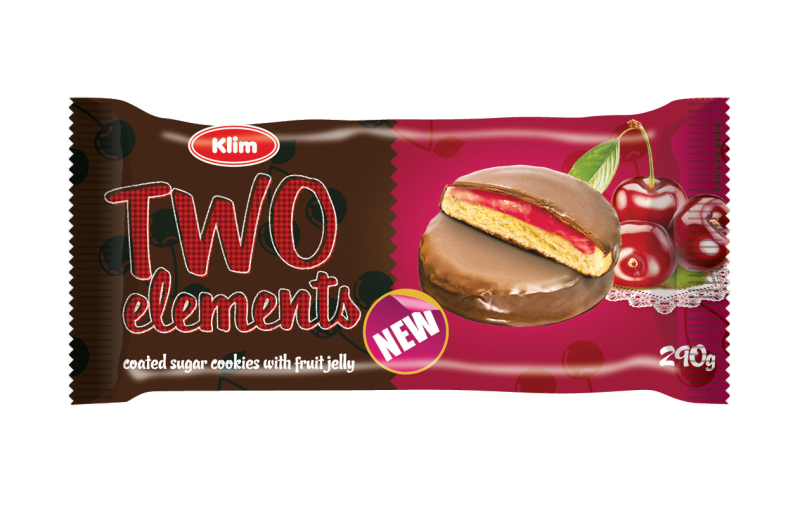 Sušenky Two elements v polevě s želé s třešňovou příchutí 290g