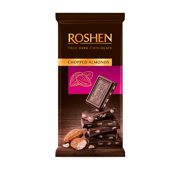 Roshen Hořká čokoláda se sekanými solenými mandlemi 85g