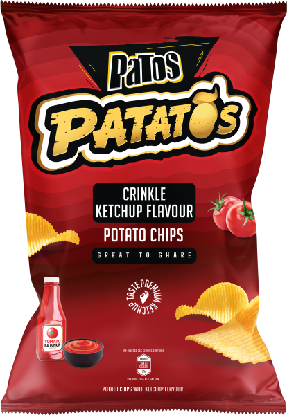 Patos ketchup bramborové chipsy s příchutí kečupu 80g