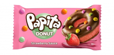 Papita donut s jahodovou náplní 40g