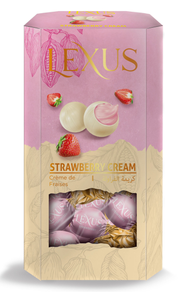 Lexus box 140g mléčné bonbóny s jahodovou náplní