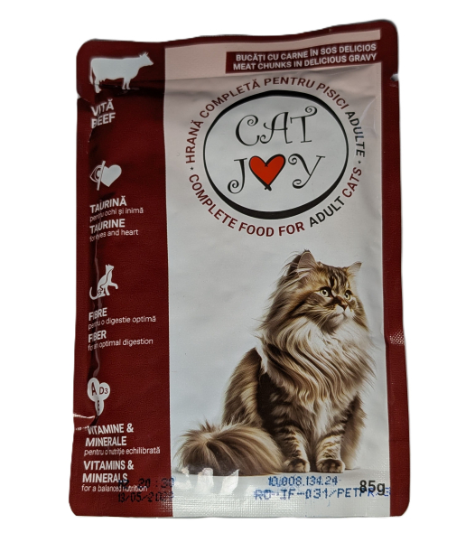 Cat Joy krmivo pro kočky s hovězím v omáčce 85g 