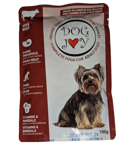 Dog Joy krmivo pro psy s hovězím v omáčce 100g 