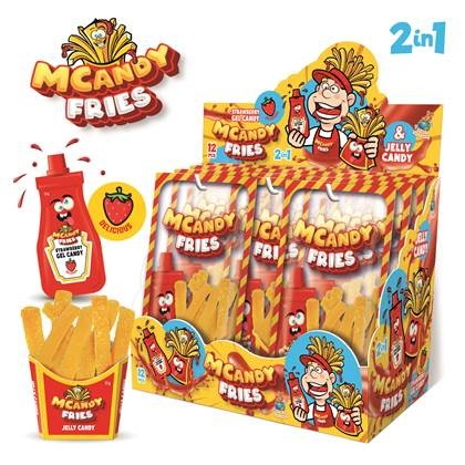 Želé hranolky s gelem s jahodovou příchutí 70g 
