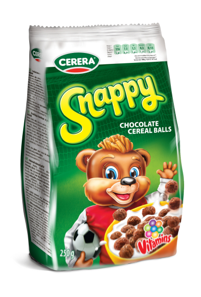 Výprodej - CERERA Snappy cereální kuličky s mléčnou čokoládou v sáčku 250g