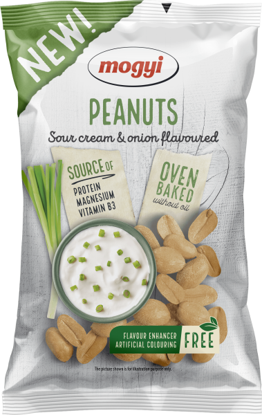Mogyi pražené solené arašídy s příchutí zakysané smetany a cibule 130g
