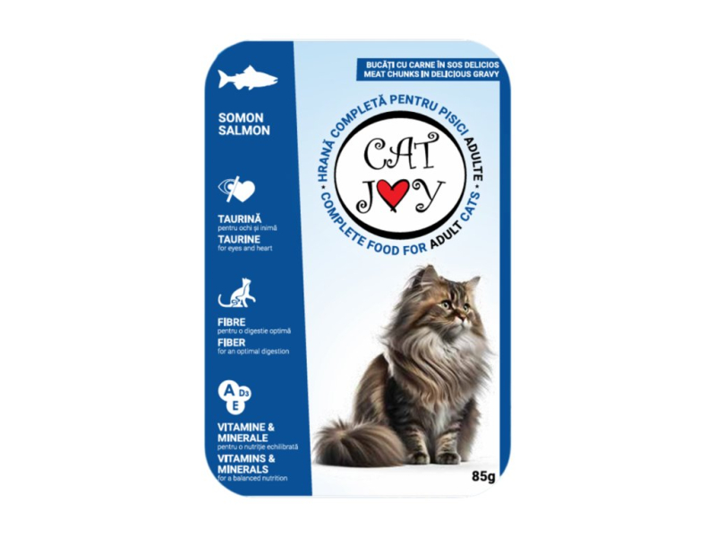 Cat Joy krmivo pro kočky s lososem v omáčce 85g 