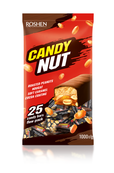 Roshen Candy Nut tyčinky s nugátem, karamelem a arašídy 1kg