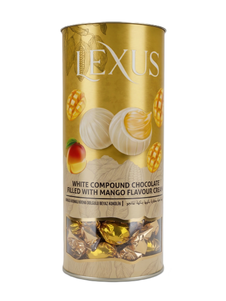 Lexus dóza 500g - mléčné bonbóny s mangovou náplní