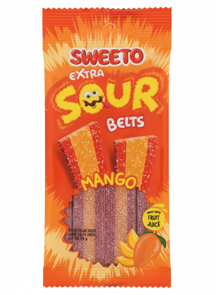 Výprodej - Sweeto želé kyselé pásky s mangovou příchutí 75g 