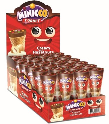 Akce - Minicco oplatka - kornoutek s lískooříškovou náplní 25g