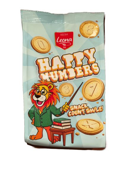 Výprodej - Leona HAPPY NUMBERS čajové sušenky 200g 