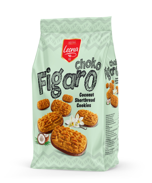 Výprodej - Leona Choco Figaro sušenky kokosovo-vanilkové s kakaovou polevou 300g