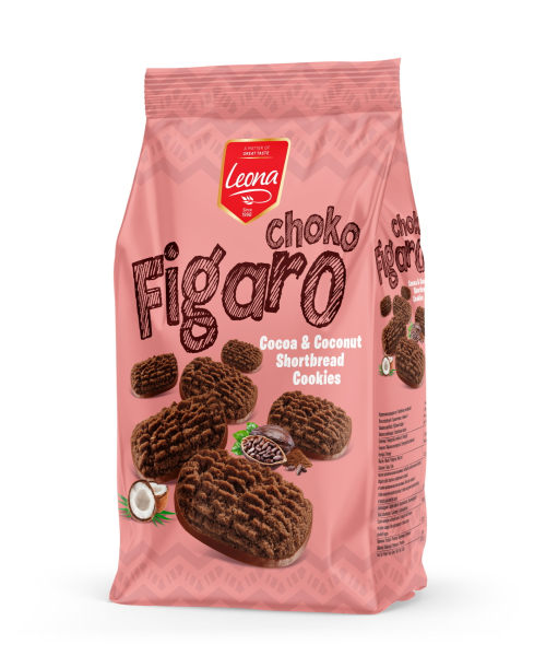 Výprodej - Leona Choco Figaro sušenky kokosovo-kakaové s kakaovou polevou 300g
