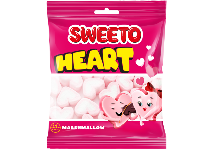 Výprodej - Sweeto marshmallow srdce s ovocnou příchutí 60g 