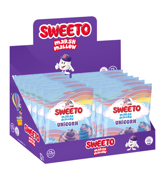 Výprodej - Sweeto marshmallow jednorožec s ovocnou příchutí 56g