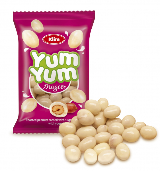 Klim YUM YUM dražé arašídy 80g v jogurtu