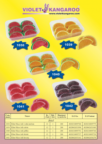 Klim jelly slices 200g želé citron