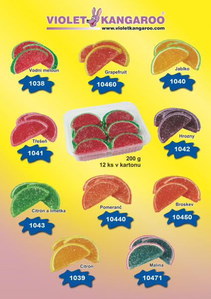 Klim jelly slices 200g želé limetka/citron