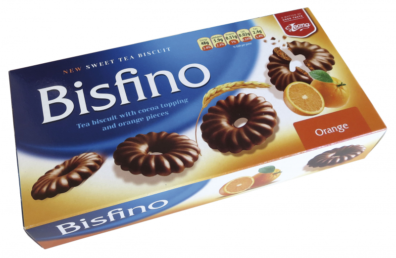 Bisfino polévané sušenky s pomerančovou příchutí 170g 