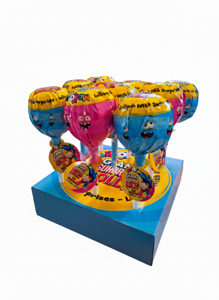 Mega plastové lízátko s 10 překvapeními 27g 